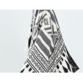 Womens Soft Cashmere Feel Alike Black and White Checked Stole Shawl Wraps Scarf (SP281)